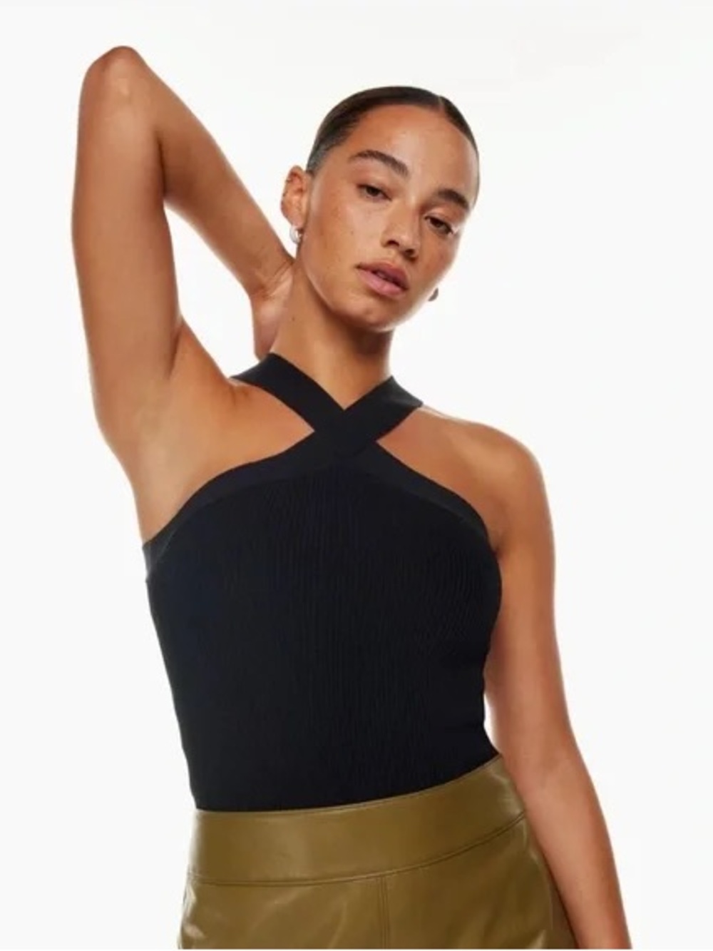 Aritzia Babaton Criss Cross Tank Black Size S